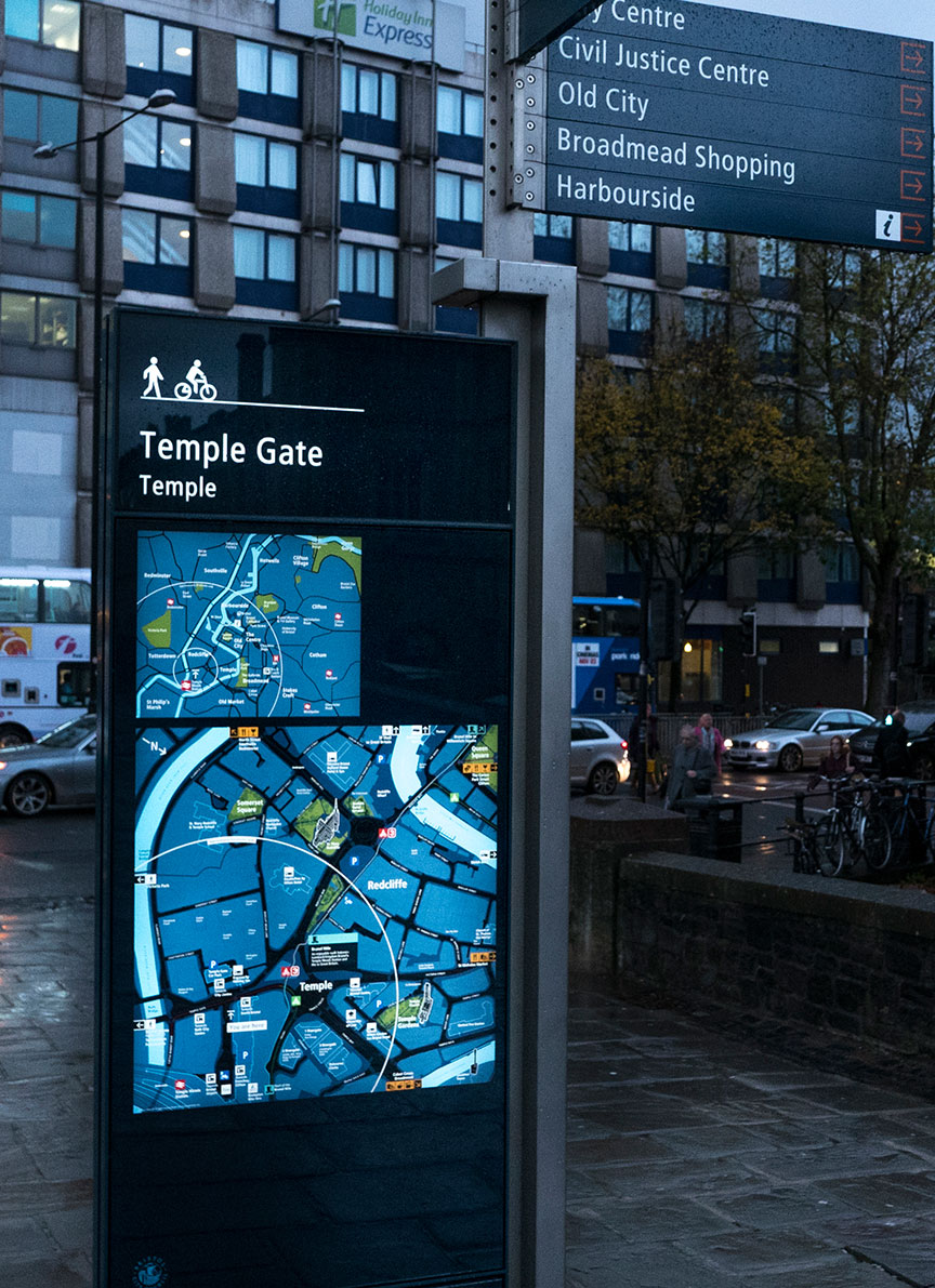 Night Photo Illuminated Signage Temple Meads approach - Image